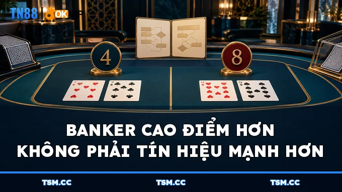Tay Banker cao điểm hơn trong tình huống Baccarat giả định
