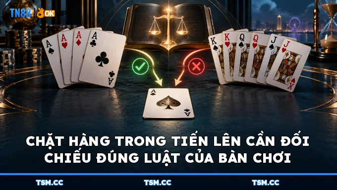 Chặt hàng trong Tiến Lên cần đối chiếu đúng luật của bàn chơi