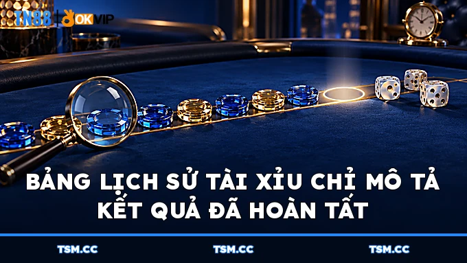 Bảng lịch sử Tài Xỉu chỉ mô tả kết quả đã hoàn tất