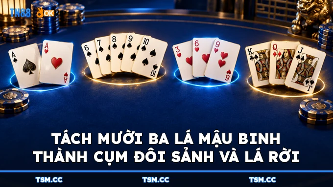 Tách mười ba lá Mậu Binh thành cụm đôi sảnh và lá rời