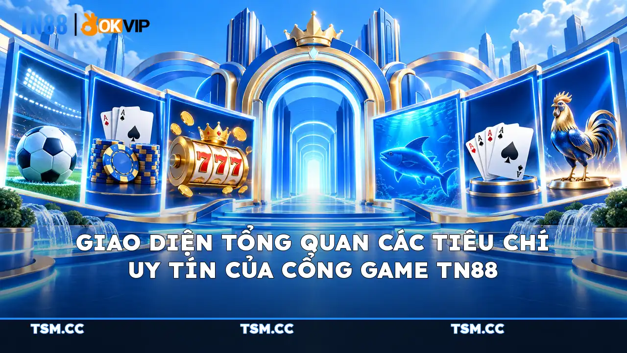 Giao diện tổng quan các tiêu chí uy tín của cổng game TN88