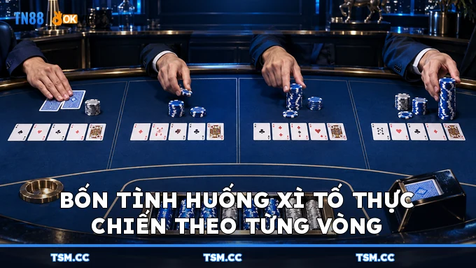 Bốn tình huống Xì Tố thực chiến theo từng vòng