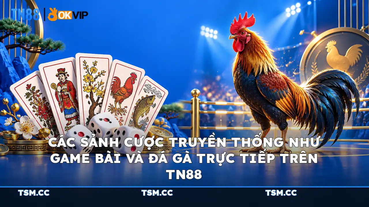 Các sảnh cược truyền thống như Game bài và Đá gà trực tiếp trên TN88