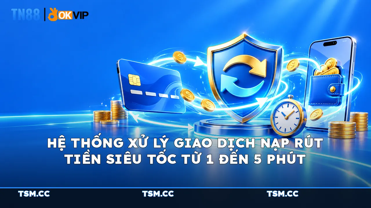 Hệ thống xử lý giao dịch nạp rút tiền siêu tốc từ 1 đến 5 phút