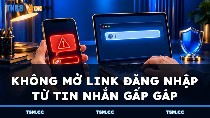 Không mở link đăng nhập từ tin nhắn gấp gáp