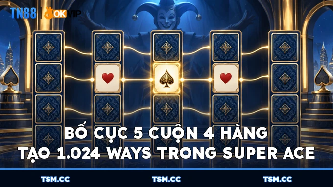 Bố cục 5 cuộn 4 hàng tạo 1.024 ways trong Super Ace