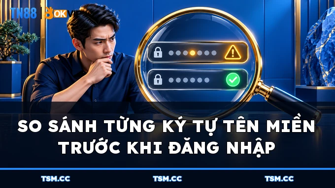 So sánh từng ký tự tên miền trước khi đăng nhập