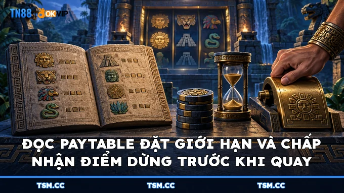 Đọc Paytable đặt giới hạn và chấp nhận điểm dừng trước khi quay