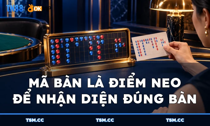 Mã bàn là điểm neo để nhận diện đúng bàn