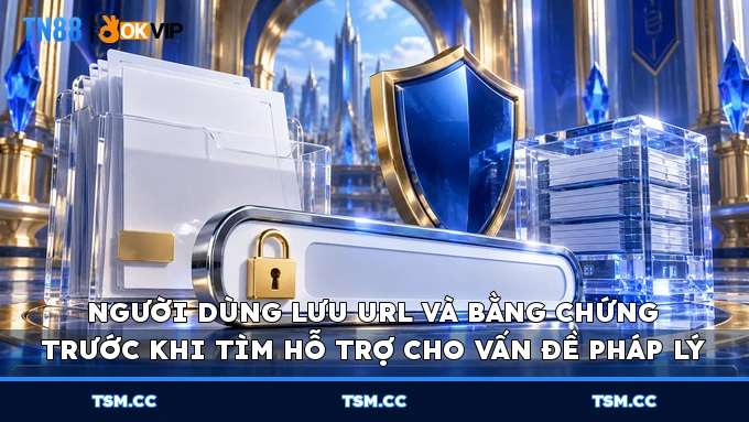 Người dùng lưu URL và bằng chứng trước khi tìm hỗ trợ cho vấn đề pháp lý