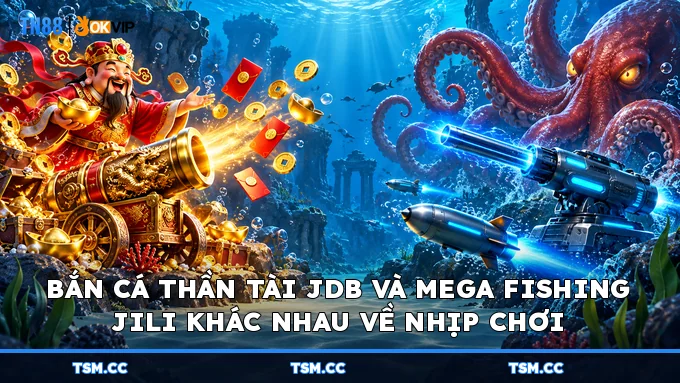 Bắn Cá Thần Tài JDB và Mega Fishing JILI khác nhau về nhịp chơi