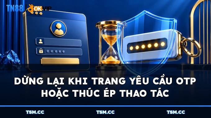 Dừng lại khi trang yêu cầu OTP hoặc thúc ép thao tác